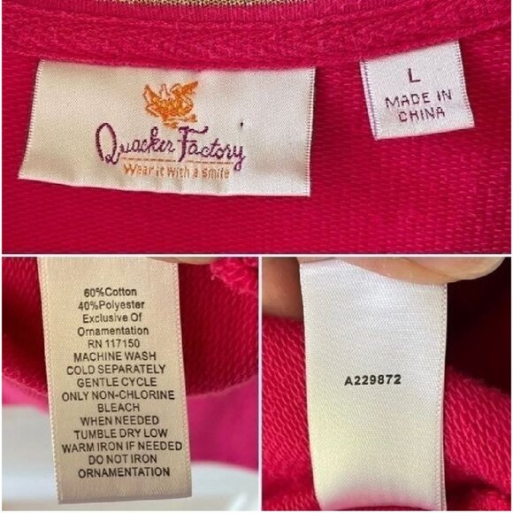 Quacker Factory Pink Zip-Up Jacket With Gold Accents Large Long Sleeves - Picture 3 of 14